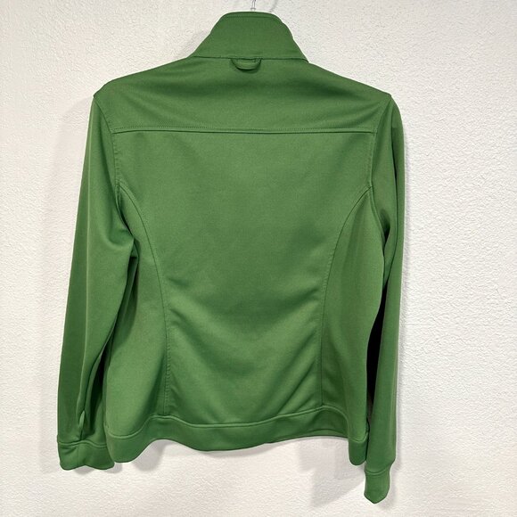 CB Full Zip Track Sweatshirt Jacket Green Long Sleeve Polyester EUC Womens Large - Picture 2 of 7